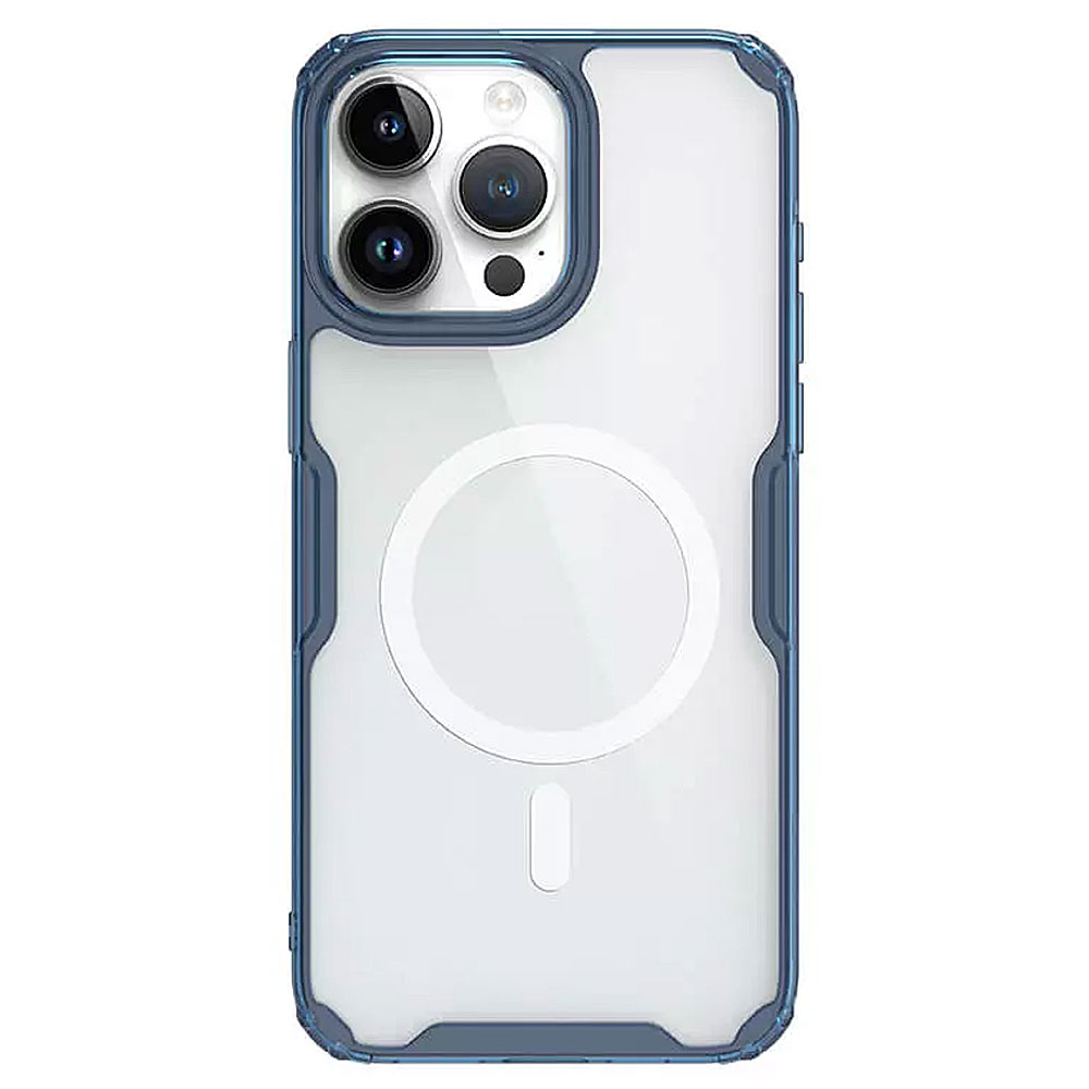 Θήκη Nillkin Nature Pro Magnetic για iPhone 15 Pro Max Σιλικόνη με Magsafe Διάφανο / Μπλε