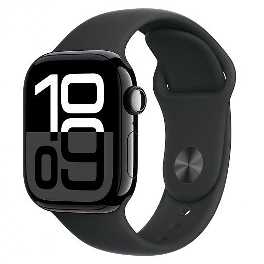 Apple Watch Series 10 GPS 42mm Jet Black Aluminium με Black Sport Band S / M