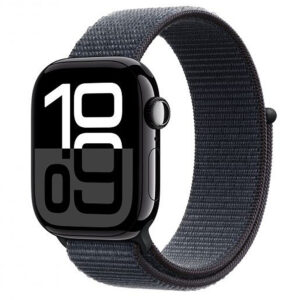 Apple Watch Series 10 GPS 42mm Jet Black Aluminium με Ink Sport Loop