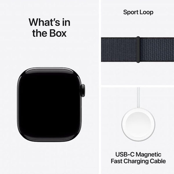 Apple Watch Series 10 GPS 42mm Jet Black Aluminium με Ink Sport Loop