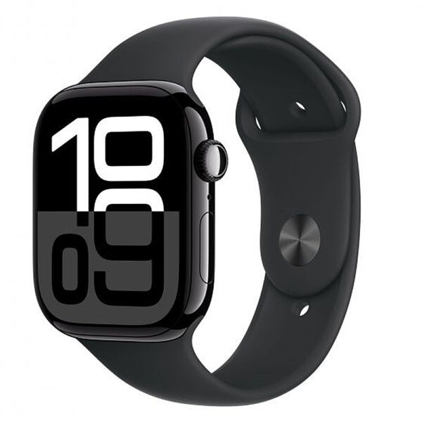 Apple Watch Series 10 GPS 46mm Jet Black Aluminium με Black Sport Band M / L