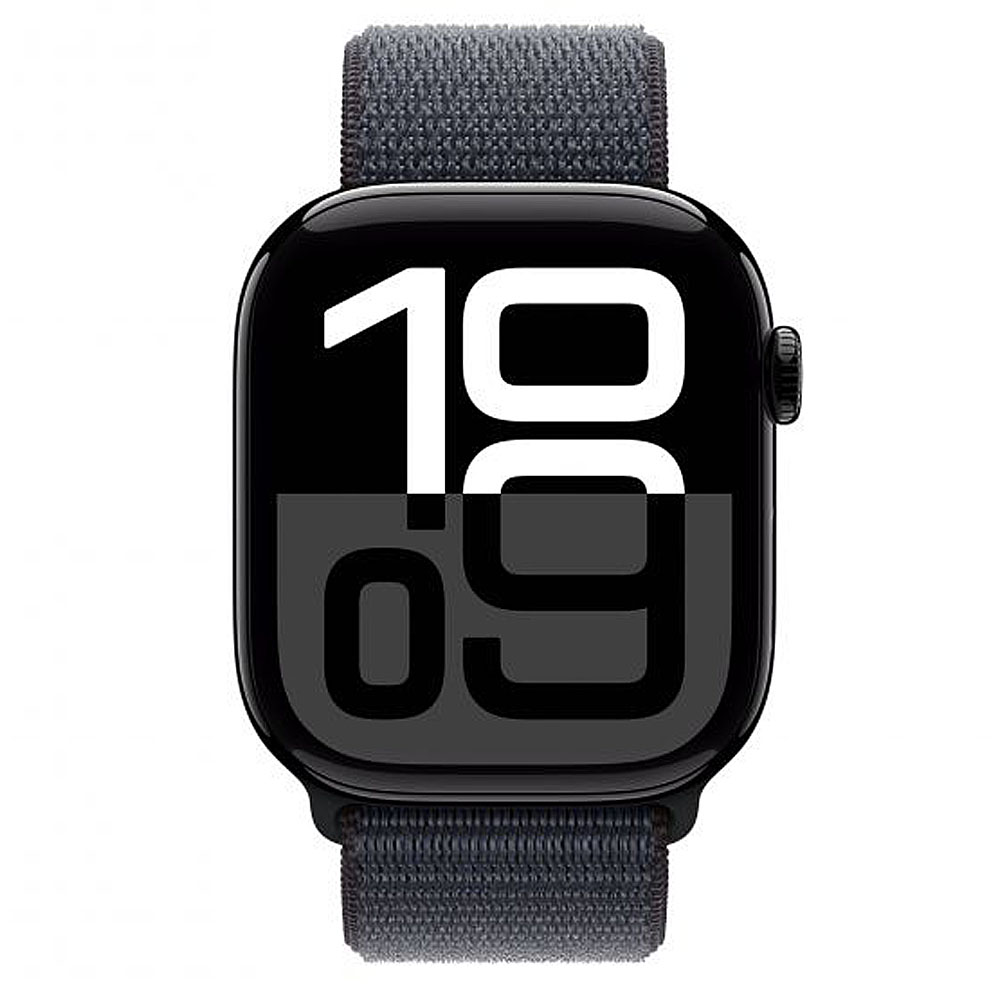 Apple Watch Series 10 GPS 46mm Jet Black Aluminium με Ink Sport Loop