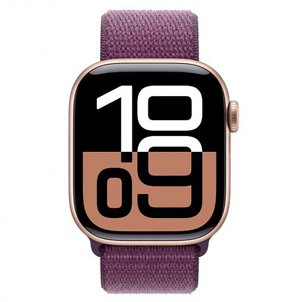 Apple Watch Series 10 GPS 46mm Rose Gold Aluminium με Plum Sport Loop