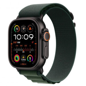 Apple Watch Ultra 2 GPS & Cellular 49mm Black Titanium με Dark Green Alpine Loop Medium