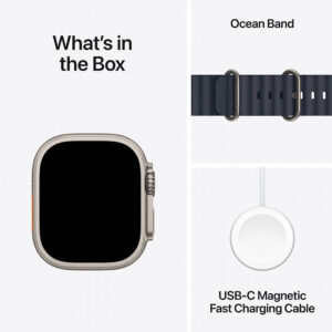 Apple Watch Ultra 2 GPS & Cellular 49mm Natural Titanium με Navy Ocean Band