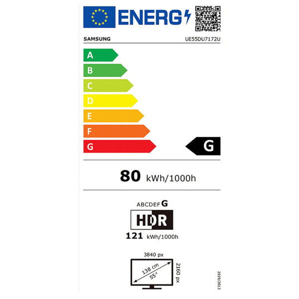 Τηλεόραση Samsung Smart 50" 4K UHD LED UE50DU7172UXXH HDR 2024