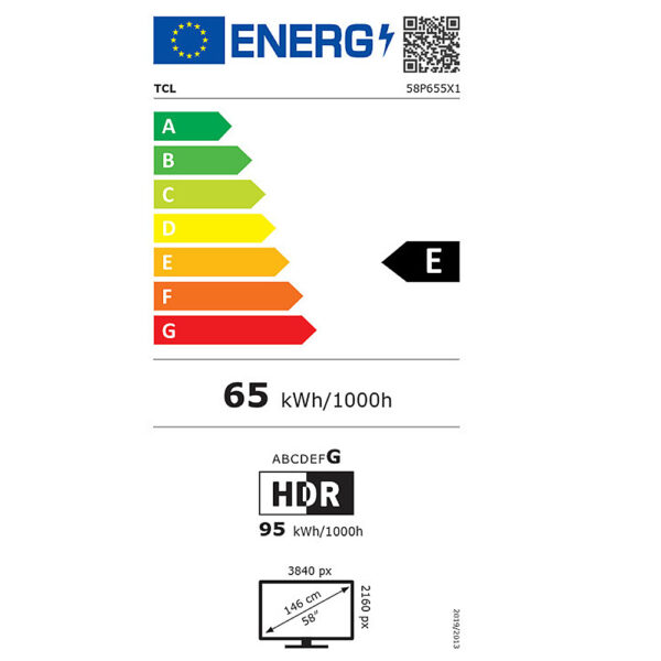 Τηλεόραση TCL Smart 58" 4K UHD LED 55P655 HDR 2024