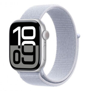 Apple Watch Series 10 GPS 42mm Silver Aluminium με Blue Cloud Sport Loop