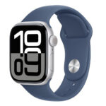Apple Watch Series 10 GPS 42mm Silver Aluminium με Denim Sport Band S / M